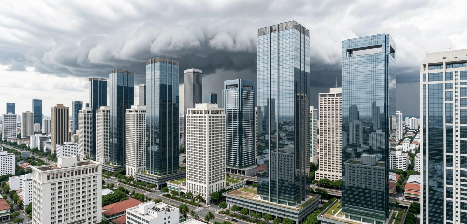 Financial district reflection